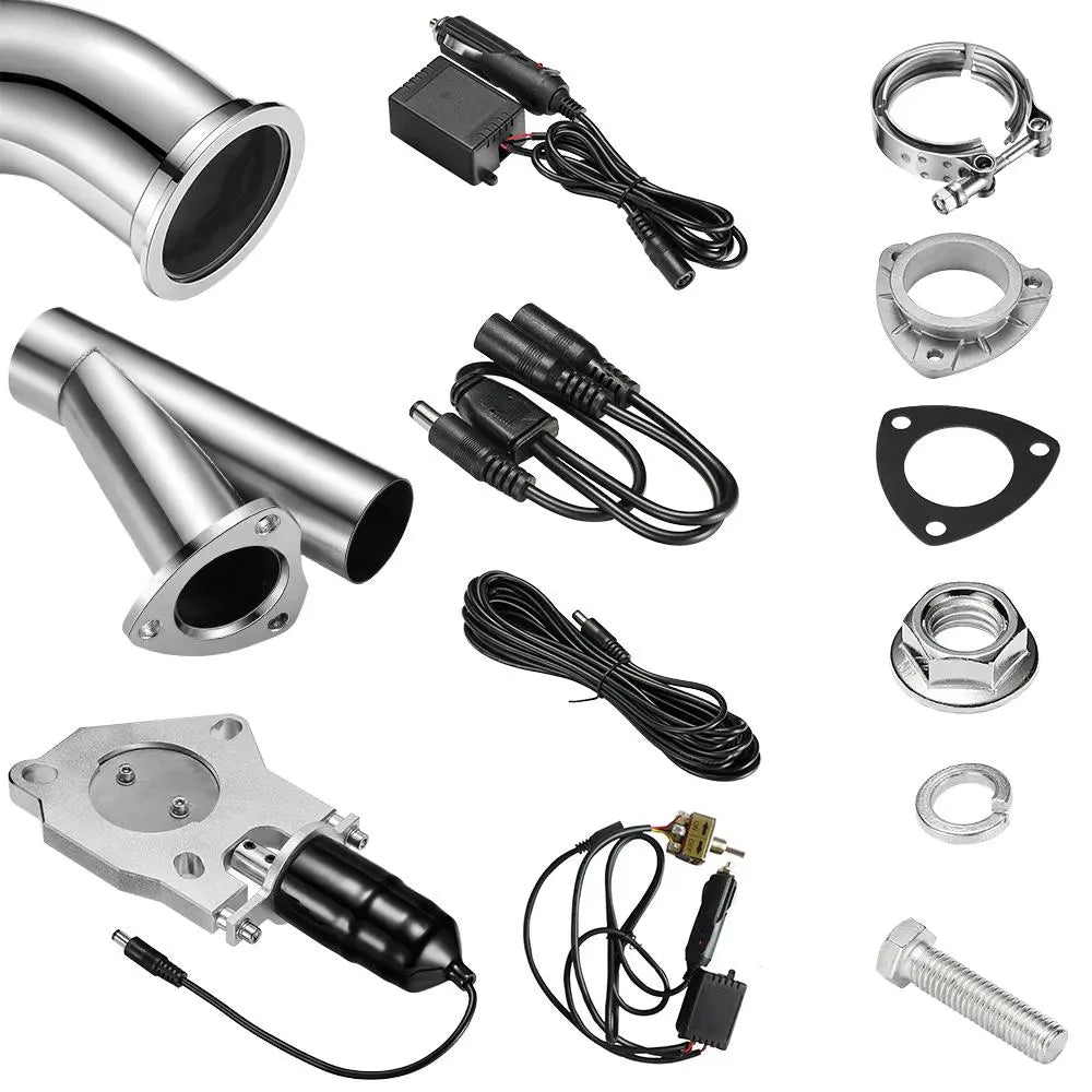 3 Inch Dual Electric Exhaust Cutout KitManual Exhaust CutoutMotor
