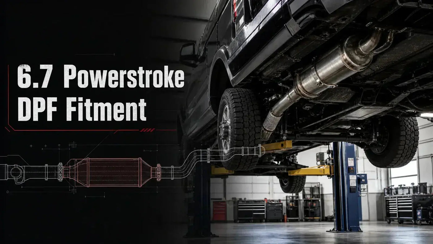 Ford 6.7 Powerstroke truck underbody with DPF fitment guide