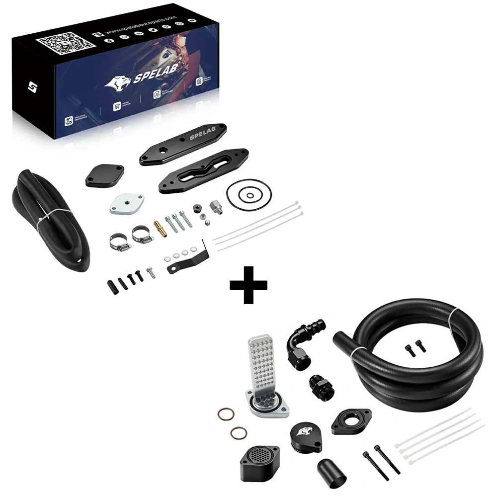 SPELAB 2011-2023 Ford 6.7L Powerstroke Diesel EGR Delete Kit w/Coolant Bypass Black-16