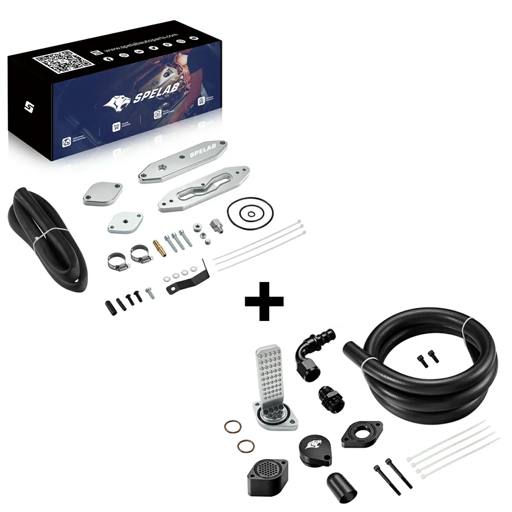 SPELAB 2011-2023 Ford 6.7L Powerstroke Diesel EGR Delete Kit w/Coolant Bypass Black-18