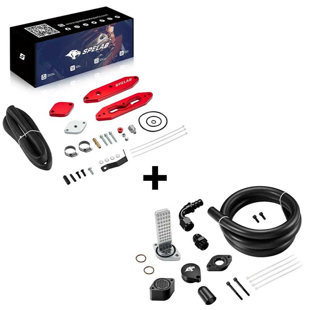 SPELAB 2011-2023 Ford 6.7L Powerstroke Diesel EGR Delete Kit w/Coolant Bypass Black-17