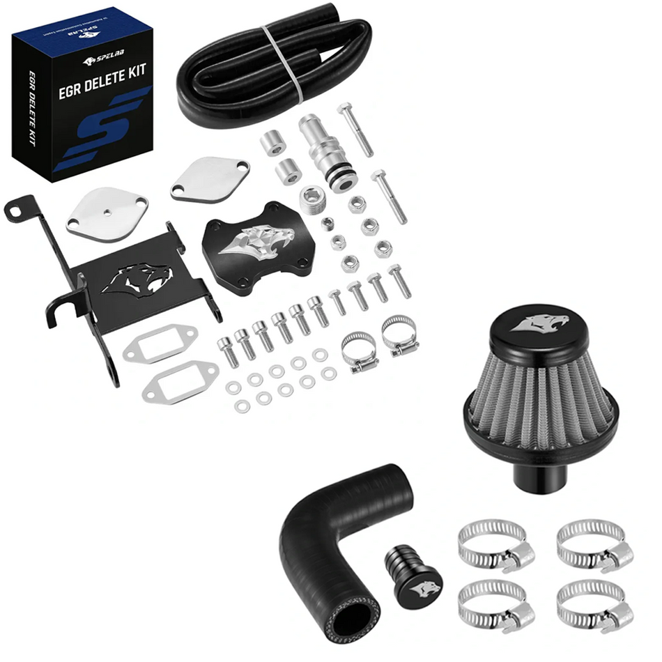 Upgraded EGR & CCV Delete Kit w/Spelab logo for 2010-2024 6.7L Cummins
