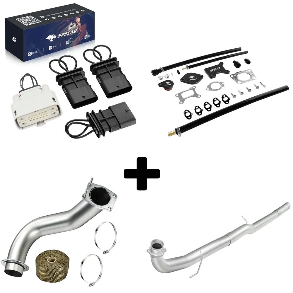 White connector CAN BUS plug kit bundled with DPF delete downpipe