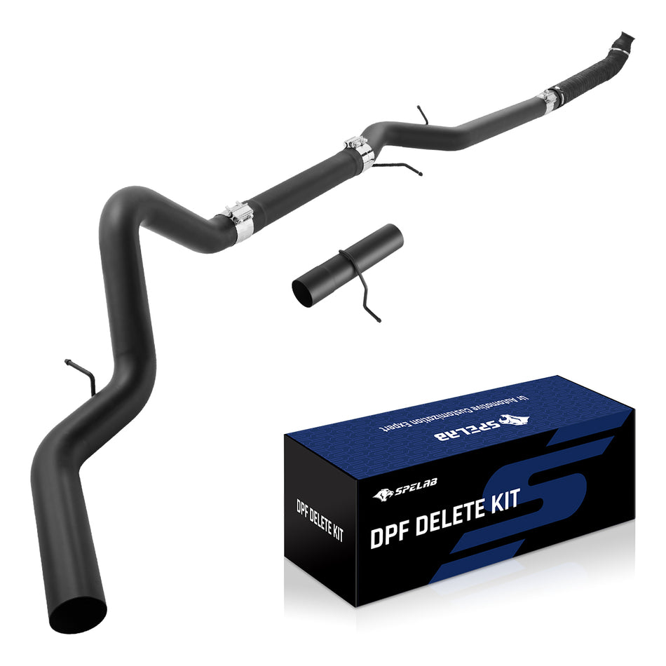 Black 4.0" Downpipe-Back Exhaust for 2007.5-2010 LMM 6.6L Duramax | SPELAB
