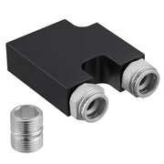 SPELAB black anodized thermal bypass valve with stainless quick-connect fittings for 2013-2024 Dodge Ram 2500 3500 6.7L Cummins, front view of the aluminum ports