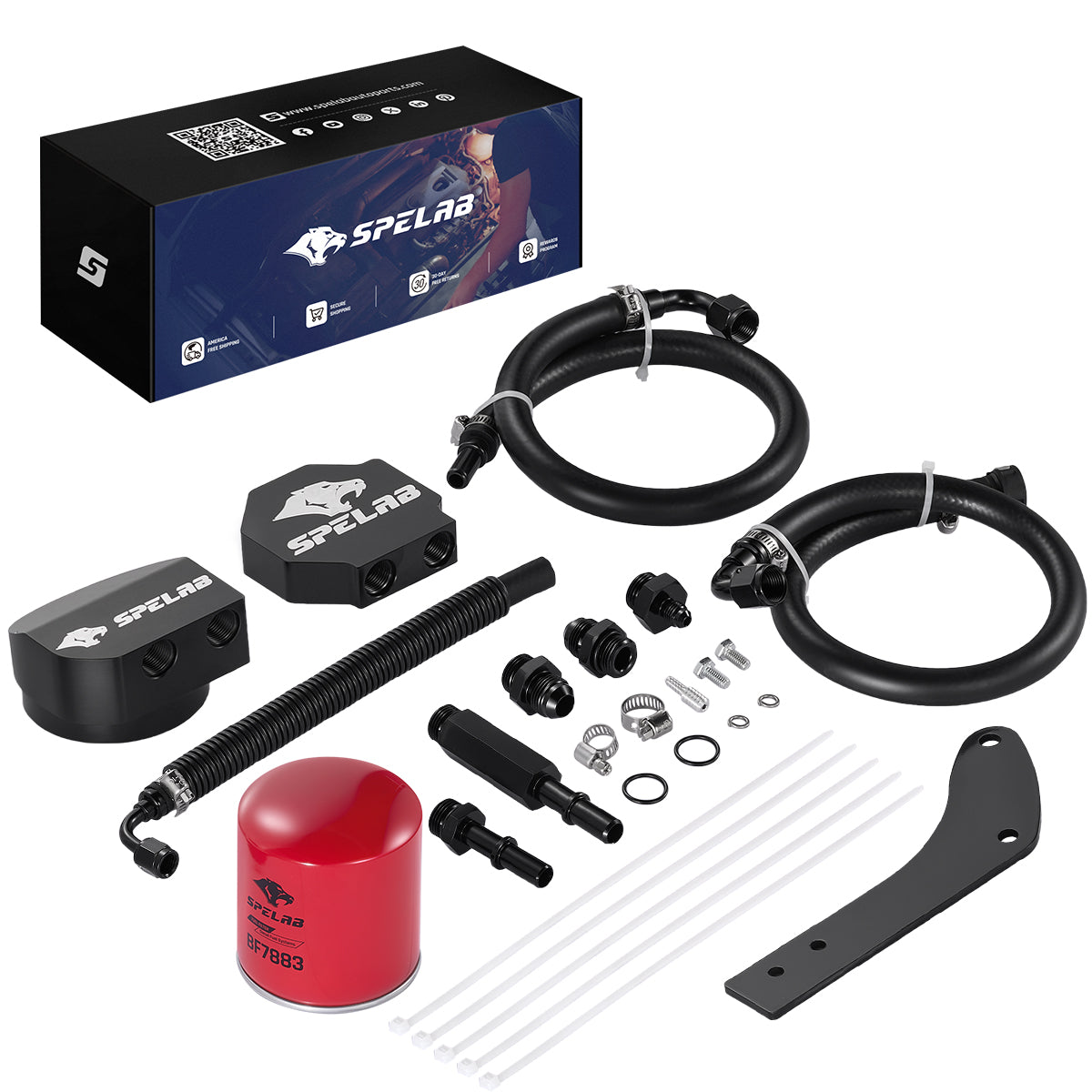 Upper Fuel Filter Relocation Kit for 2011-2016 Ford F250 F350 F450 F550 6.7L Powerstroke | SPELAB