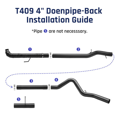 Black 4.0" Downpipe-Back Exhaust for 2007.5-2010 LMM 6.6L Duramax | SPELAB