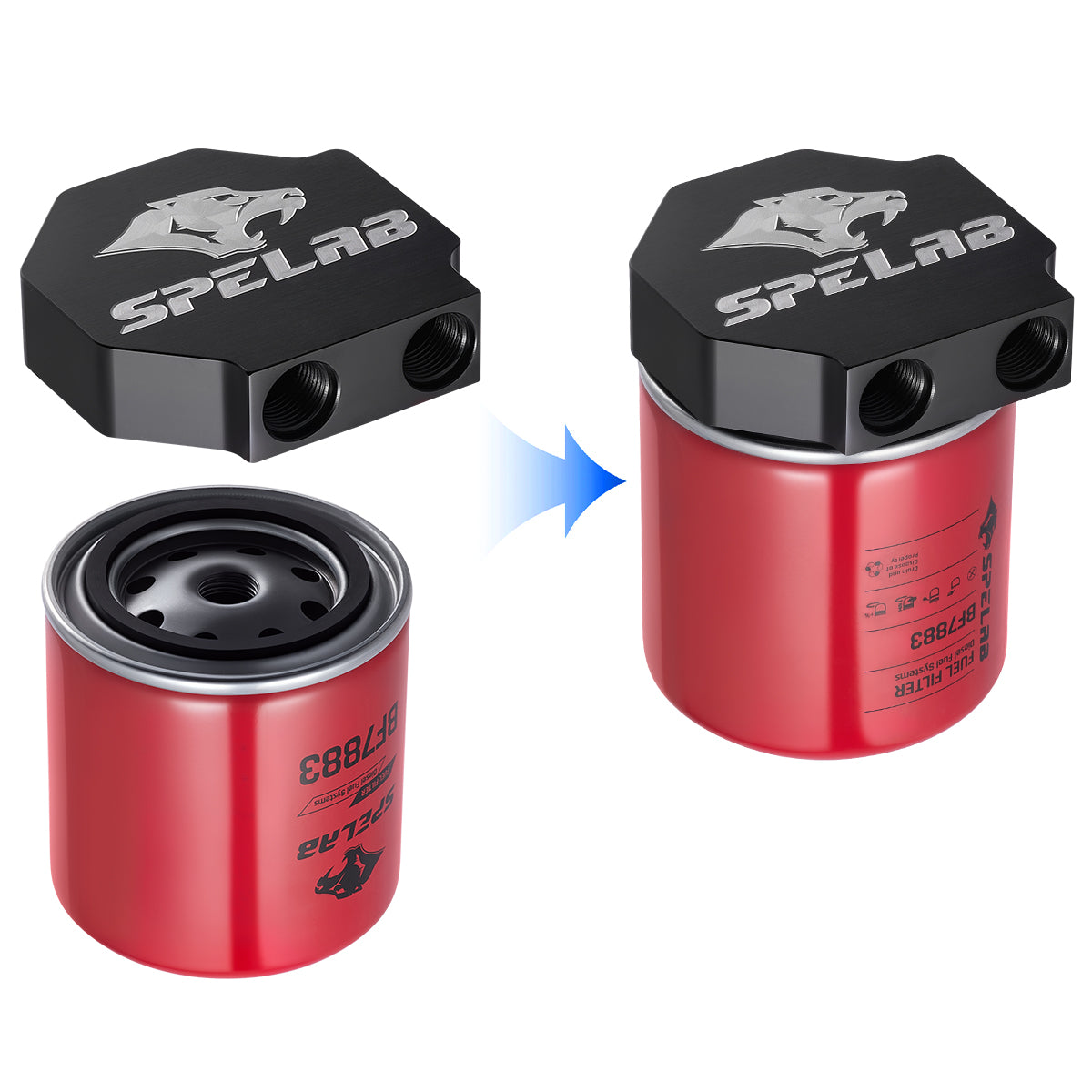 Upper Fuel Filter Relocation Kit for 2011-2016 Ford F250 F350 F450 F550 6.7L Powerstroke | SPELAB
