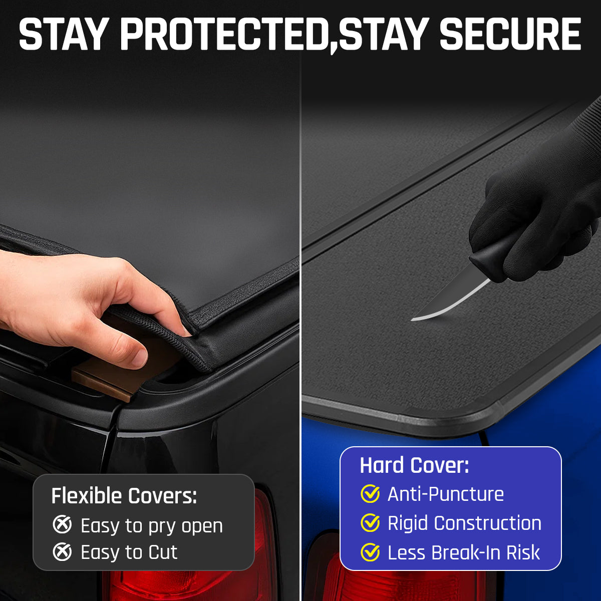 Hard Folding Tonneau Cover 6.8 ft for 1999–2025 Ford F250 F350 Super Duty | SPELAB