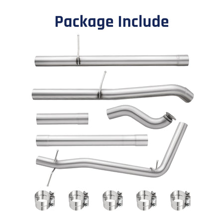 3" Turbo-Back without Muffler for 2016-2019 LWN 2.8L Duramax