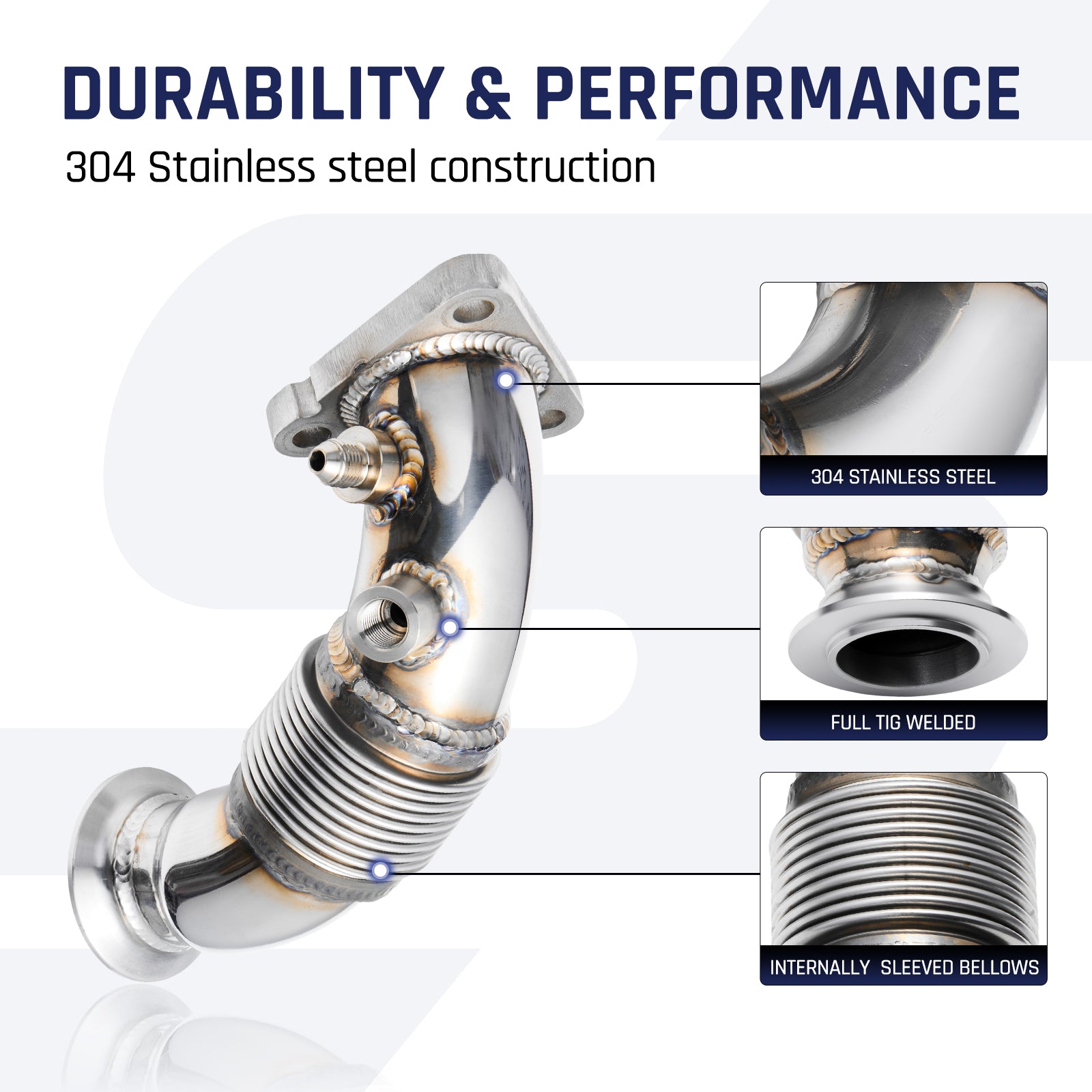 Exhaust Up-Pipe High-Flow for 2020-2025 Ford 6.7 Powerstroke F250 F350 F450 F550