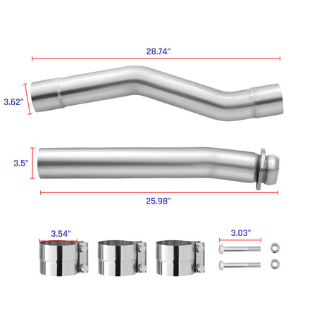 CAT & Muffler DPF Race Delete Pipe for 2003-2007 Ford F-250 F-350 F-450 6.0L Powerstroke
