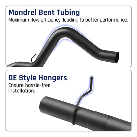 Black 4.0" Downpipe-Back Exhaust for 2007.5-2010 LMM 6.6L Duramax | SPELAB