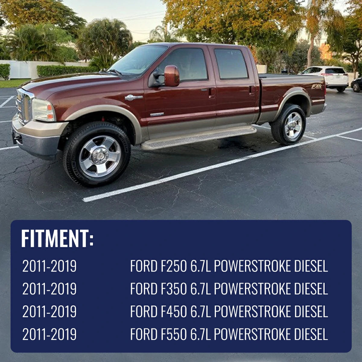 Ford F-250, F-350, F-450 and F-550 Super Duty trucks from 2011 to 2019 with the 6.7L Powerstroke diesel that this SPELAB head stud kit fits