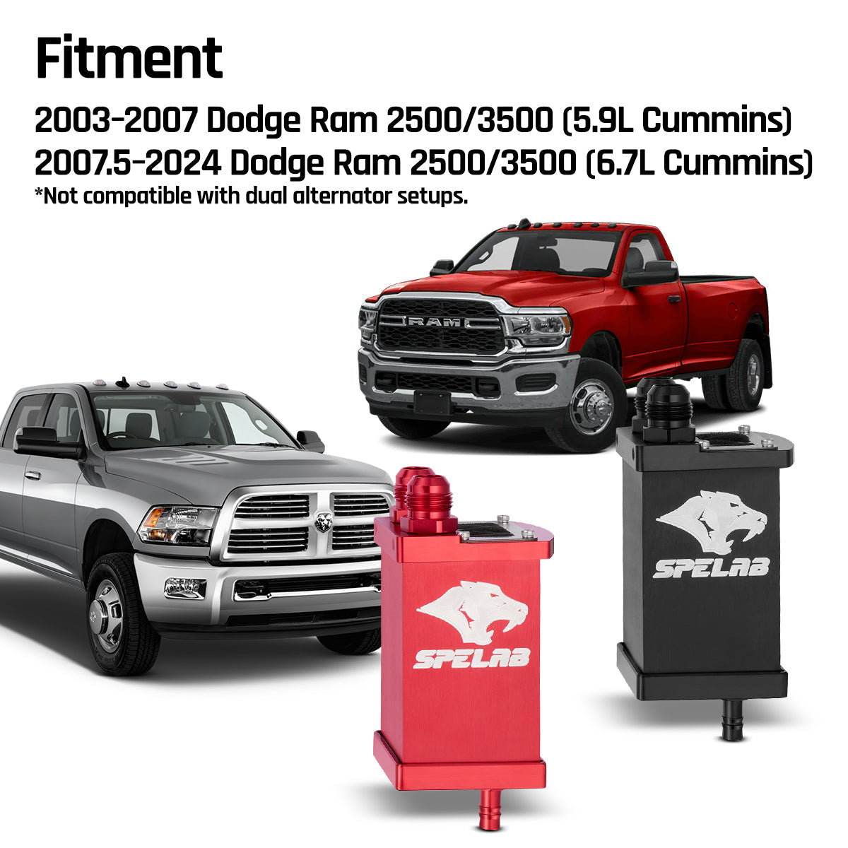 Oil Catch Can for 5.9L & 6.7L Cummins | SPELAB