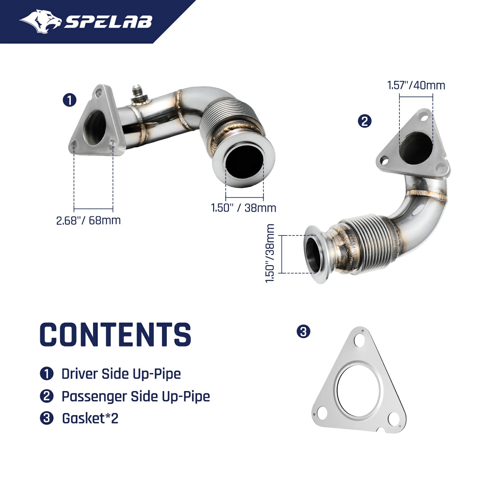Exhaust Up-Pipe High-Flow for 2011-2014 Ford 6.7 Powerstroke F250 F350 F450 F550