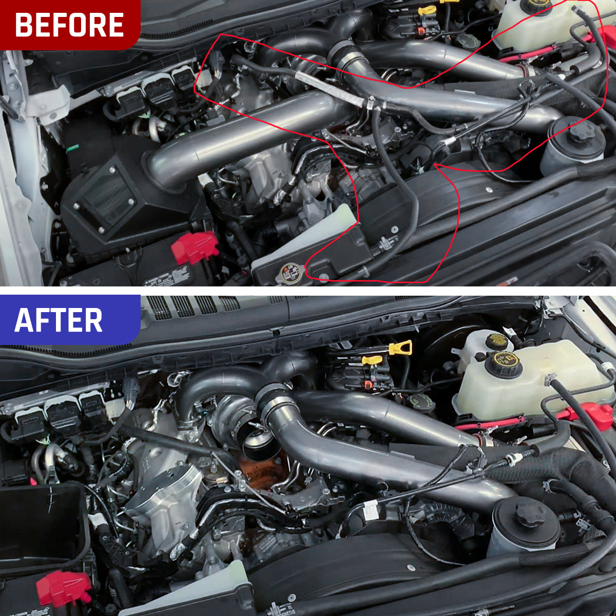 Coolant Reroute Kit for 2011–2024 Ford 6.7L Powerstroke Coolant Hose Reroute Kit | SPELAB