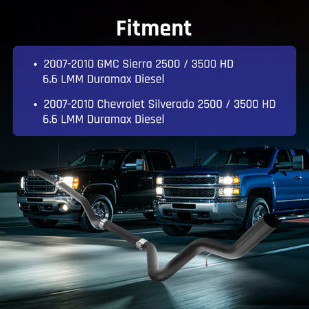 Black 4.0" Downpipe-Back Exhaust for 2007.5-2010 LMM 6.6L Duramax | SPELAB