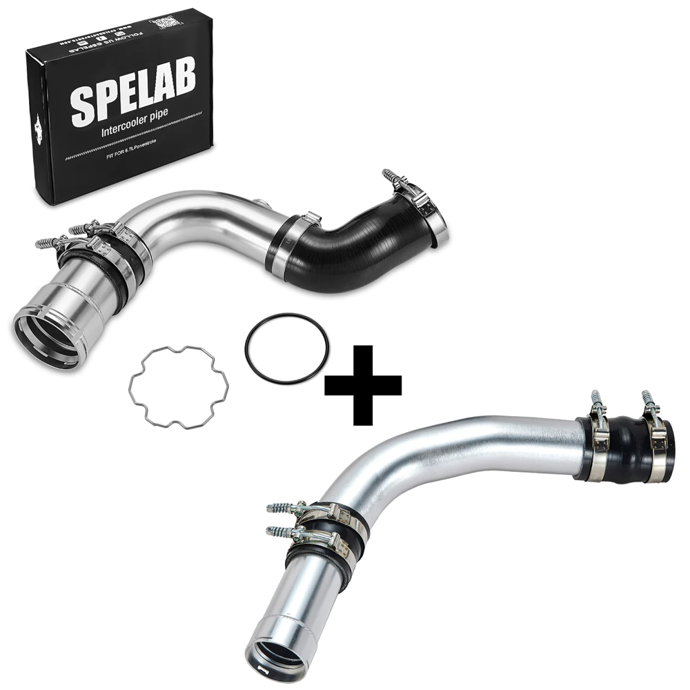 SPELAB 3.5" Cold Side Intercooler Pipe Kit For 2011-2019 6.7 Powerstroke Diesel Ford F250 F350 F450