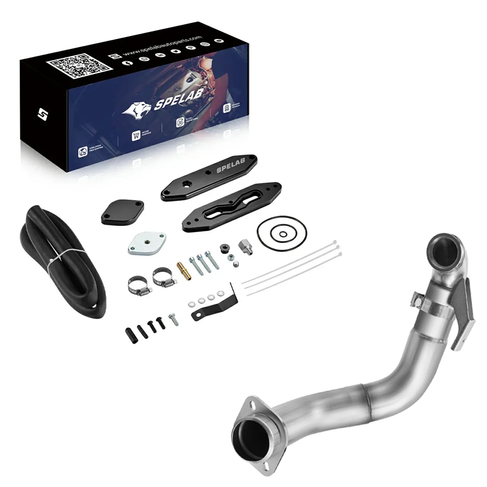 4" Turbo Downpipe Exhaust For 2015-2019 Ford 6.7L Powerstroke F250 F350 F450 F550 | SPELAB