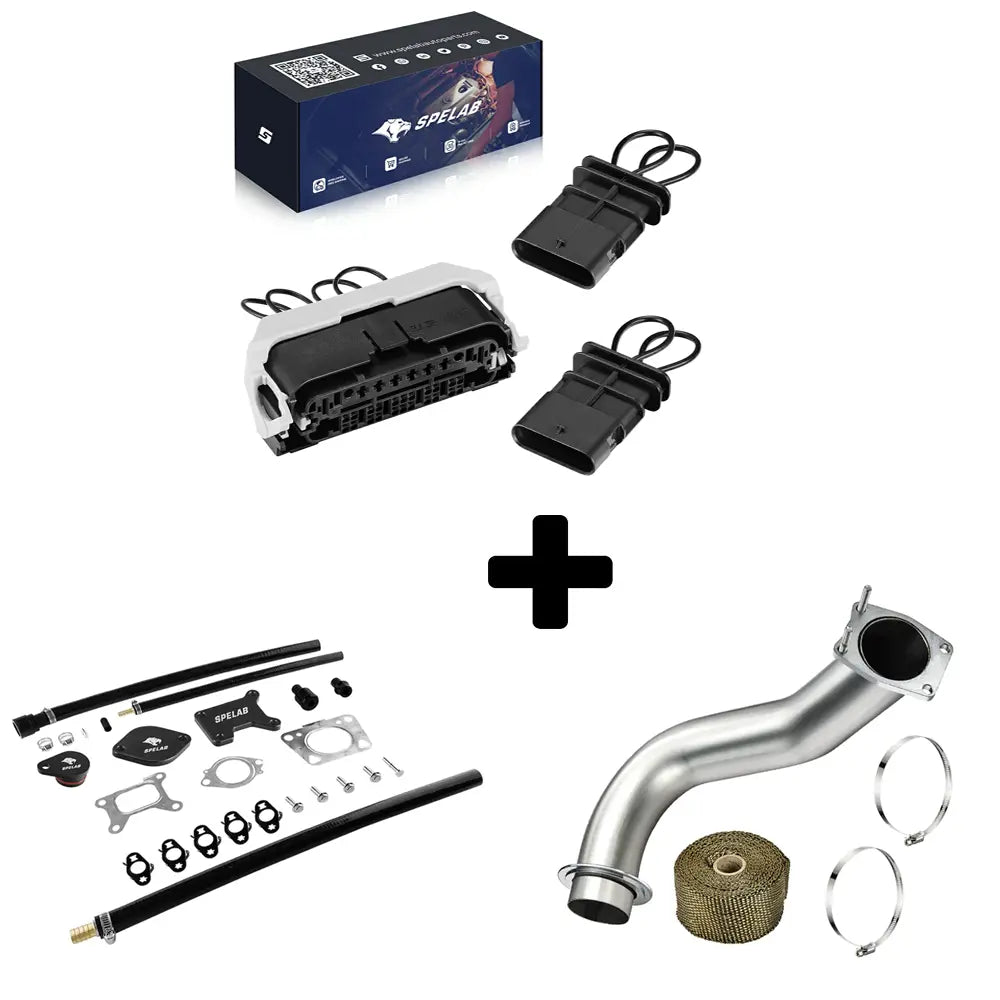 CAN BUS plugs with EGR delete kit, downpipe and DPF delete pipe combo for 2017-2023 L5P