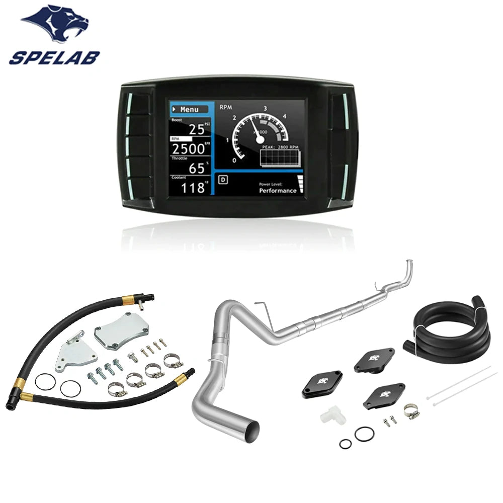 Silver EGR High Flow Kit & 4 Inch Straight Pipe Exhaust for 2011-2015 Silverado Sierra LML