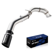 5-inch DPF back exhaust pipe with a black tip on the outlet and two band clamps for 2013-2025 Ram 2500/3500 6.7L Cummins single side exit
