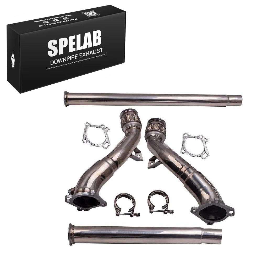 Catless Downpipe Exhaust for 1997-2005 K04/RS6 Fits Audi S4 B5 A6/Allroad C5 2.7L BiTurbo 3"-2.5"