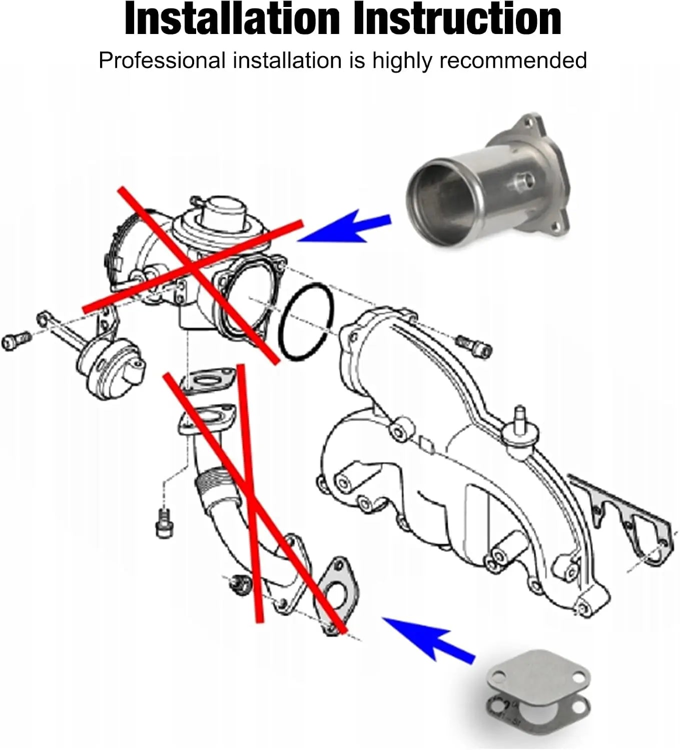 EGR Valve Delete Kit for 1998-2004 1.9L L4 Diesel ALH