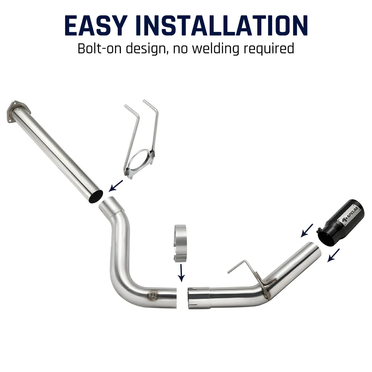 4'' DPF Back Exhaust Single Side Exit 2011-2016 6.7L Powerstroke Ford F250 F350 F450