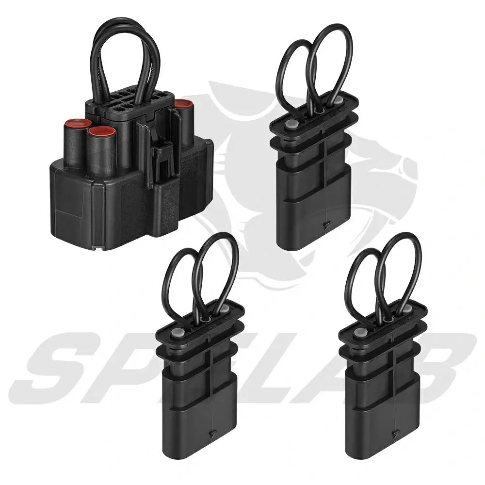 Four black CAN BUS bypass plugs for 2017-2023 Chevy GMC L5P Duramax