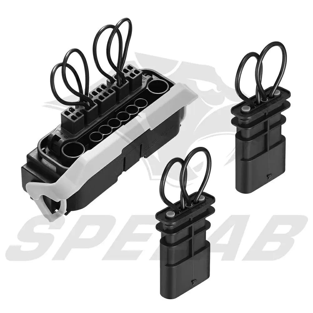 CAN BUS connector and bypass plugs set shown with SPELAB logo watermark