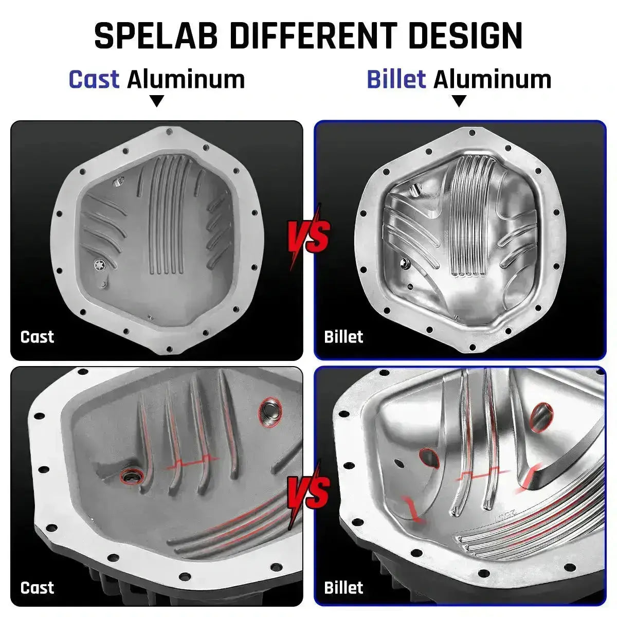 Bous Performance Polished Aluminum Differential Cover For Dana 60 & 70 - 10 Bolt