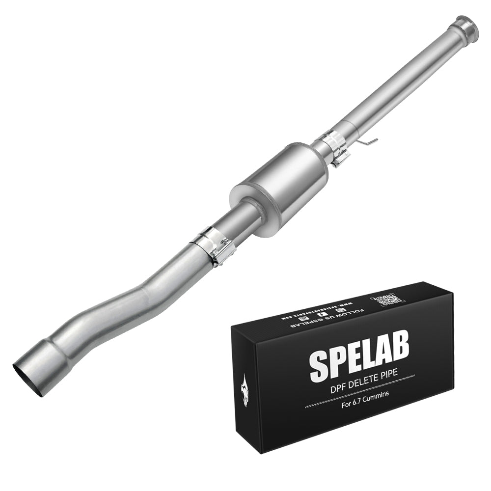 4" DPF Delete Race Pipe Exhaust w/Muffler for 2019-2025 Dodge Ram 2500/3500 6.7L Diesel | SPELAB