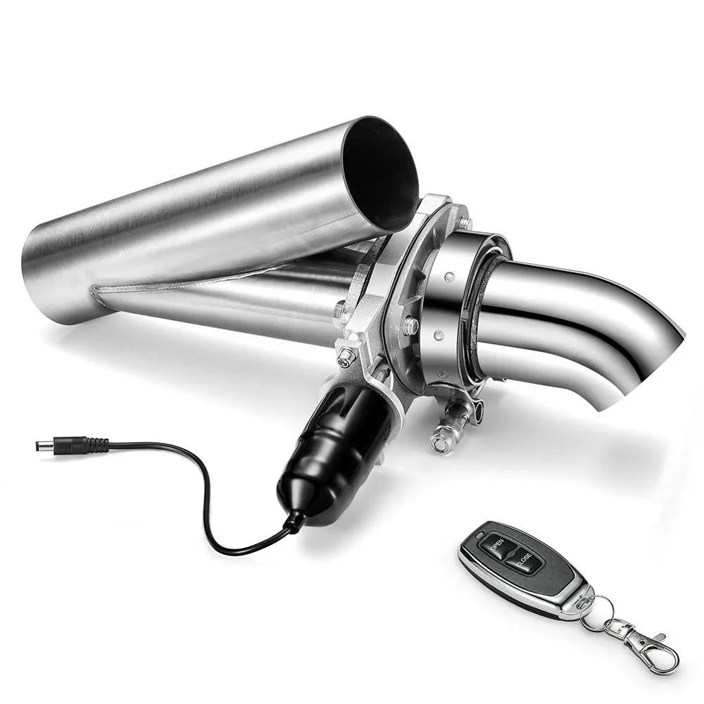 SPELAB 4 Inch Remote Y Pipe Single Electric Exhaust Cutout Kit