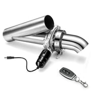 SPELAB 4 Inch Remote Y Pipe Single Electric Exhaust Cutout Kit