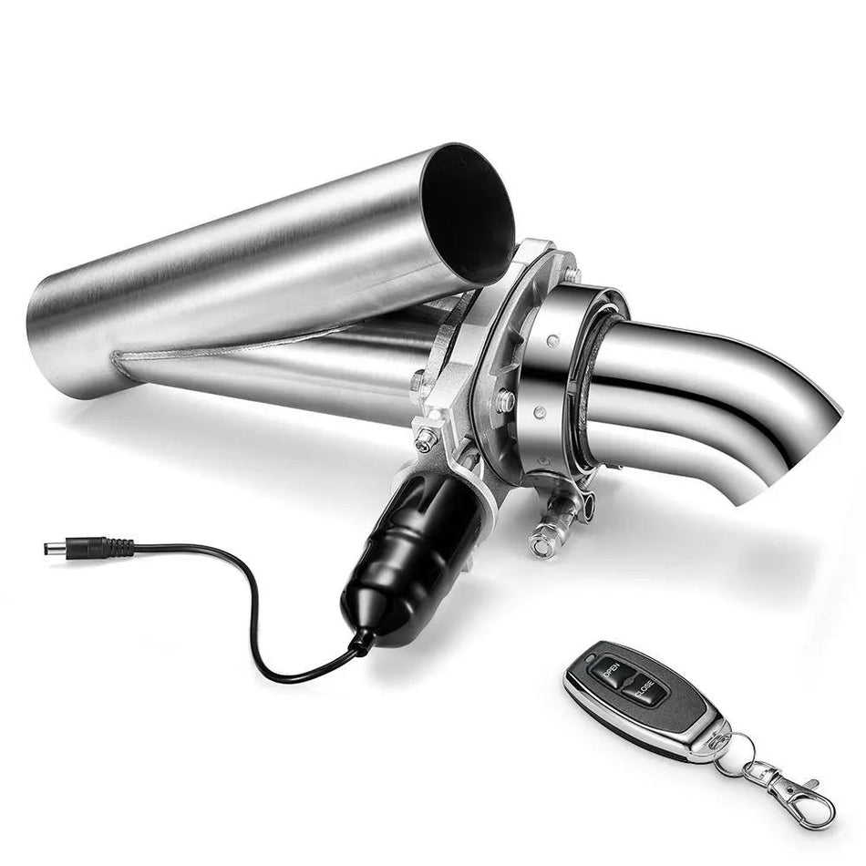 SPELAB 4 Inch Remote Y Pipe Single Electric Exhaust Cutout Kit