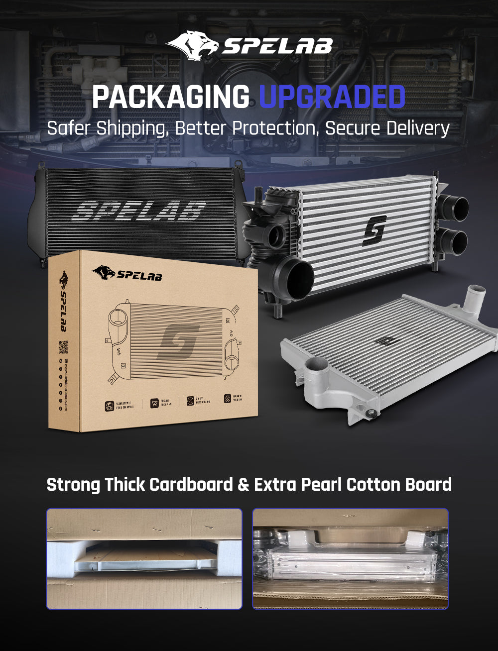 SPELAB aluminum intercooler for 2003–2007 Dodge Ram 2500 and 3500 5.9L Cummins