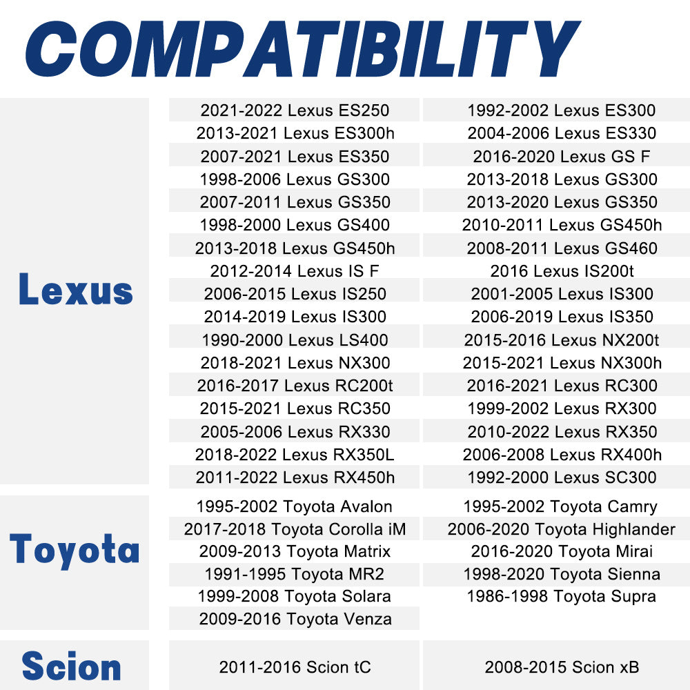 Wheel Spacers for 1996-2020 Toyota / 1990-2022 Lexus / 2008-2016 Scion 4PCS