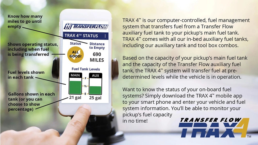 50 Gallon In-Bed Auxiliary Fuel Tank System - TRAX 4