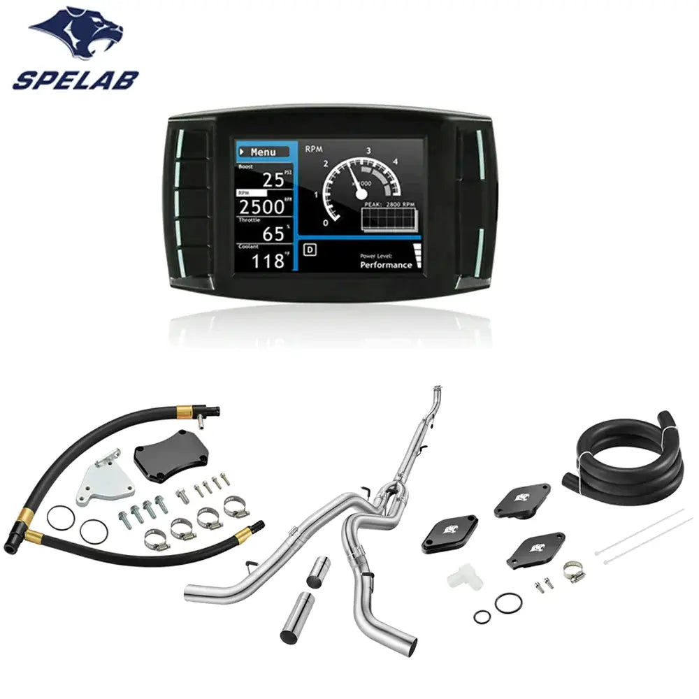 Black EGR Delete Kit with 5 Inch Dual Exhaust System for 2011-2015 Chevy GMC LML