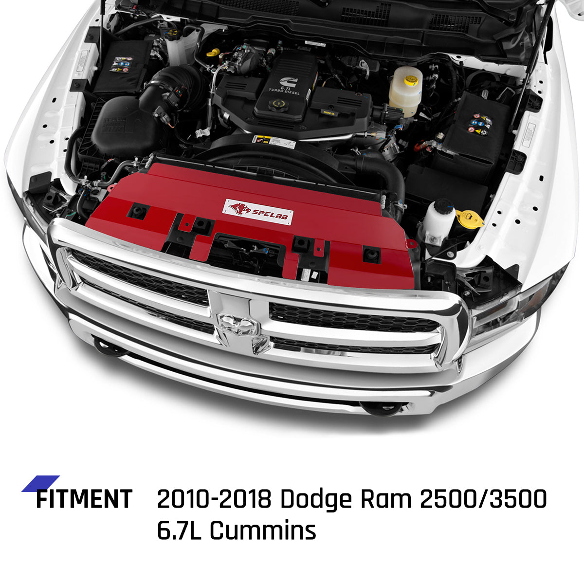 Aluminum Radiator Cover for 2010–2018 Dodge Ram 2500/3500 6.7L Diesel | SPELAB