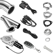 Load image into Gallery viewer, SPELAB 3 Inch Stainless Steel Remote Electric Exhaust Cutout Kit Y Pipe