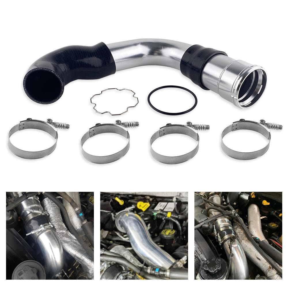 SPELAB 3.5 Cold Side Intercooler Pipe & Tube Upgrade Kit Fit for Ford 6.7L Powerstroke Diesel 6.7 F-250 F-350 F-450 2011-2016 (Silver)