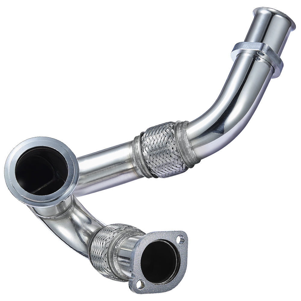 Exhaust Up-Pipe Y-Pipe for Ford 2003-2007 6.0L Powerstroke Diesel F250 F350 F450 Heavy Duty Polished | SPELAB