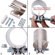 Load image into Gallery viewer, SPELAB 2 Packs Butt Joint Band Clamp Exhaust Sleeve Stainless Steel Fits 2&#39;&#39;/2.25&#39;&#39;/2.5&#39;&#39;/3&quot;/4&#39;&#39; OD Pipe
