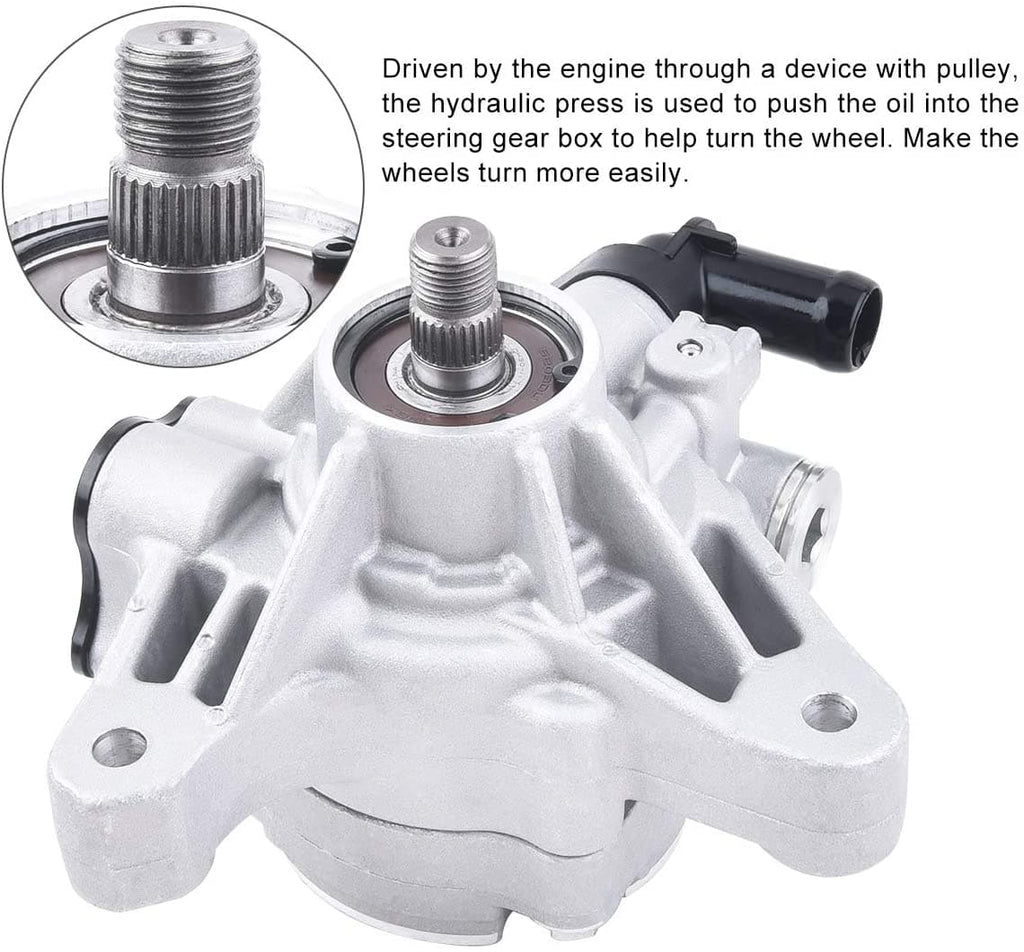 SPELAB Power Steering Pump with Pulley Compatible for 2003-2005 Honda Accord 2.4L Replace #56110-RAA-A01