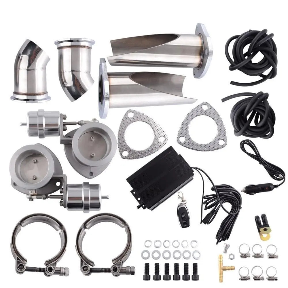 SPELAB 2.5 Inch Stainless Steel Exhaust Cutout Be-Cut Pipe Kit Dual-SPELAB