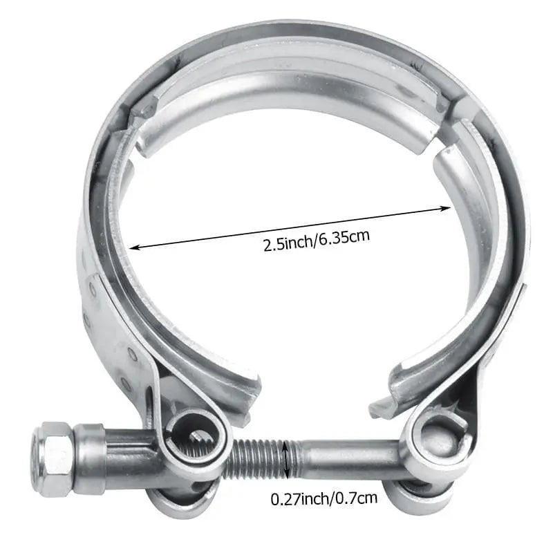 SPELAB 2.5 Inch Stainless Steel V-Band Clamp and Mild Steel Male/Female Interlocking Flanges-SPELAB