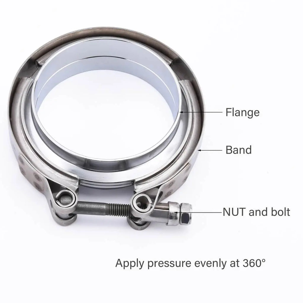 SPELAB 3.5 Inch Stainless Steel V-Band Clamp and Mild Steel Male/Female Interlocking Flanges-SPELAB